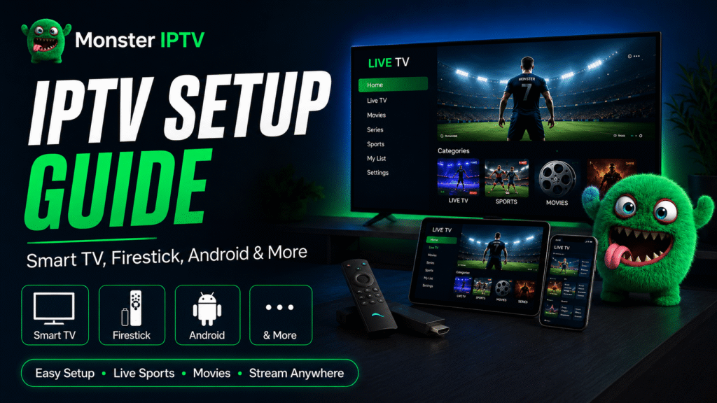 IPTV setup for Smart TV Firestick Android and live sports